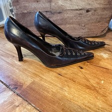 Vintage Y2K Nine West Studio R Vallan R Leather Lace Up Pointed Toe Pumps Sz 5M