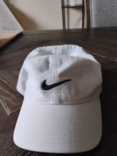 Nike Hat Adjustable White Legacy91 Dri-Fit Swoosh Logo Mesh Golf Outdoors Men