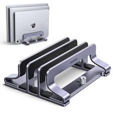 UGREEN Vertical Laptop Stand Holds 3 Laptops Adjustable Width Aluminum Alloy