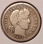 1894-O BARBER DIME -- nice Very Good (VG) -- dark reverse