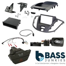 Ford Transit 2015 Grey Double Din Fascia Hazard/Door Switch Steering Wheel Kit