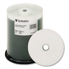 Verbatim 95252 700 MB 52X CD-R WHT Inkjet Printable Hub Printable 100/Pack New