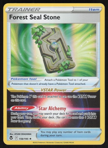 Forest Seal Stone Holo 156/195 NM SWSH12: Silver Tempest Pokemon Card