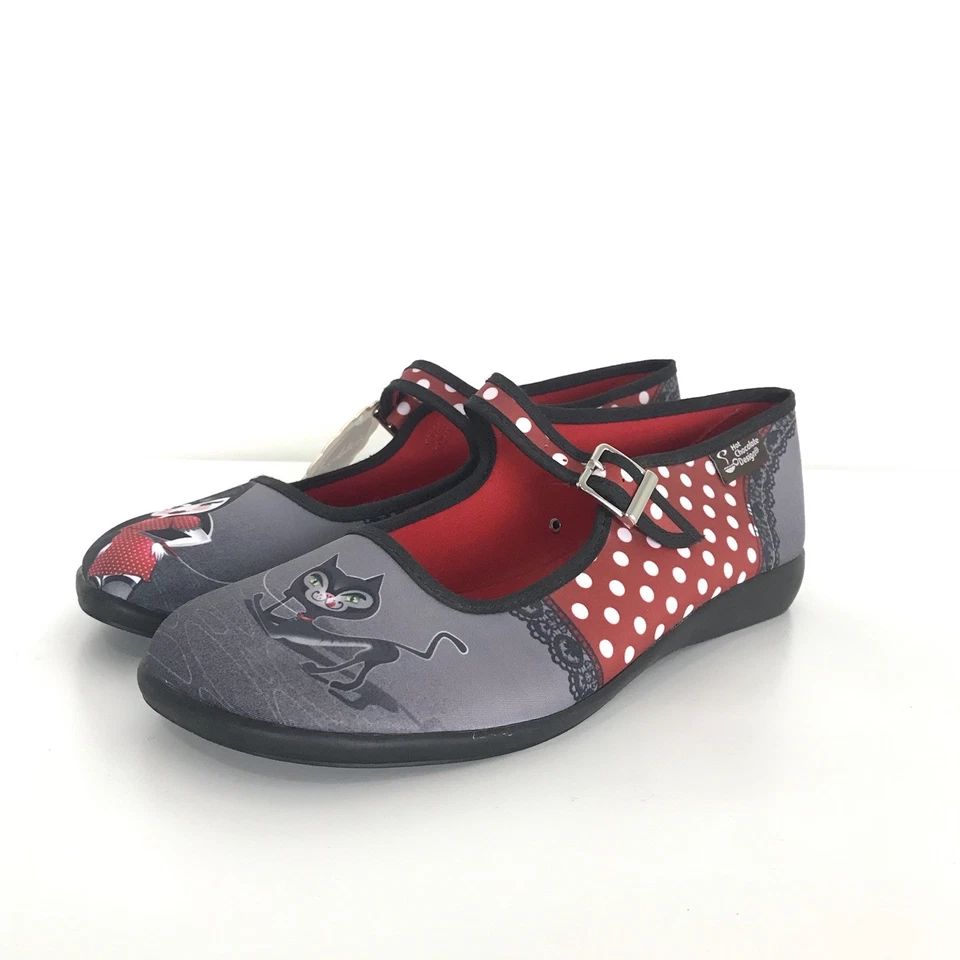 Hot Chocolate Nuevo con Etiquetas Chocolaticas Mary Jane Zapatos Petunia Rockabilly 9 Lunares Foto 4 de 4