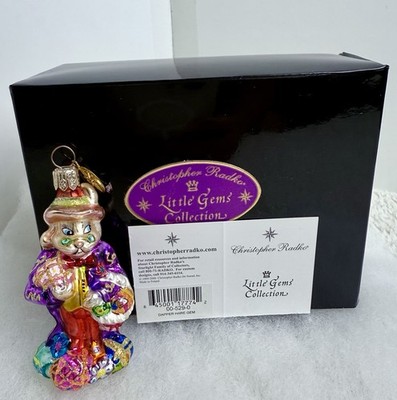 Christopher Radko 4'' Dapper Hare Gem 00-529-0 Holiday Glass Ornament Christmas