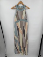 prAna Women's Calexico Maxi Dress Abstract Pattern Size Medium Internal Bra