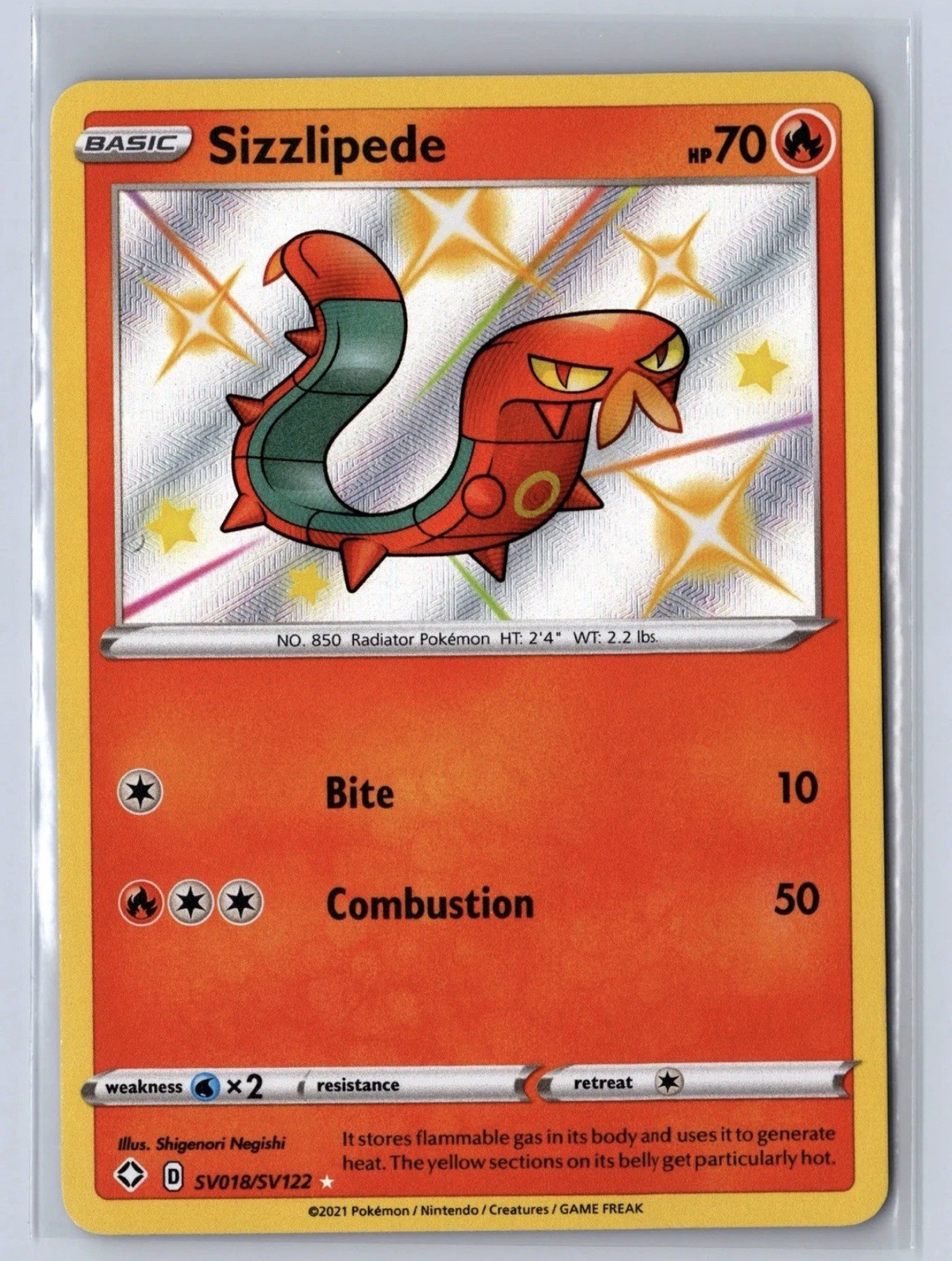 2021 Pokemon Shining Fates Shiny Vault Sizzlipede #SV018/SV122