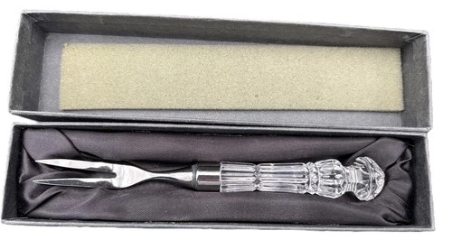 Vintage 1980's Waterford Crystal Pickle/Seafood Fork, Original Box