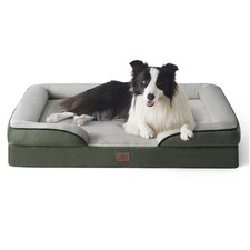 Bedsure Orthopedic Dog Bed Large 35" Boreal Canopy Green Waterproof Washable