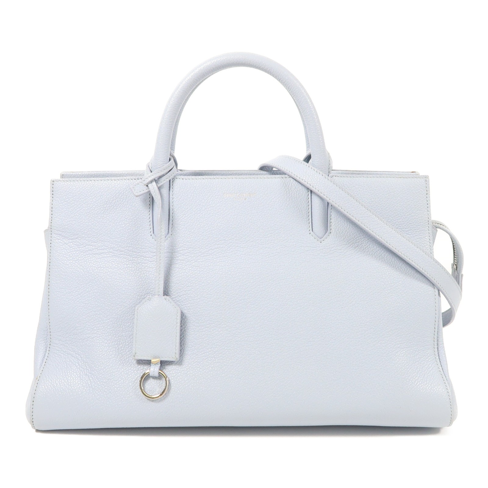 YVES SAINT LAURENT YSL SHW Cabas Rive Gauche 400413 pelle di vitello blu chiaro