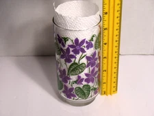 LIBBEY 5.5 INCH VIOLET VIOLETS TUMBLER GLASS (GLASSES) EXCELLENT