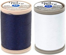 2 Pack Dual Duty XP Heavy Weight Thread Navy White 125yds Each Sewing Craft