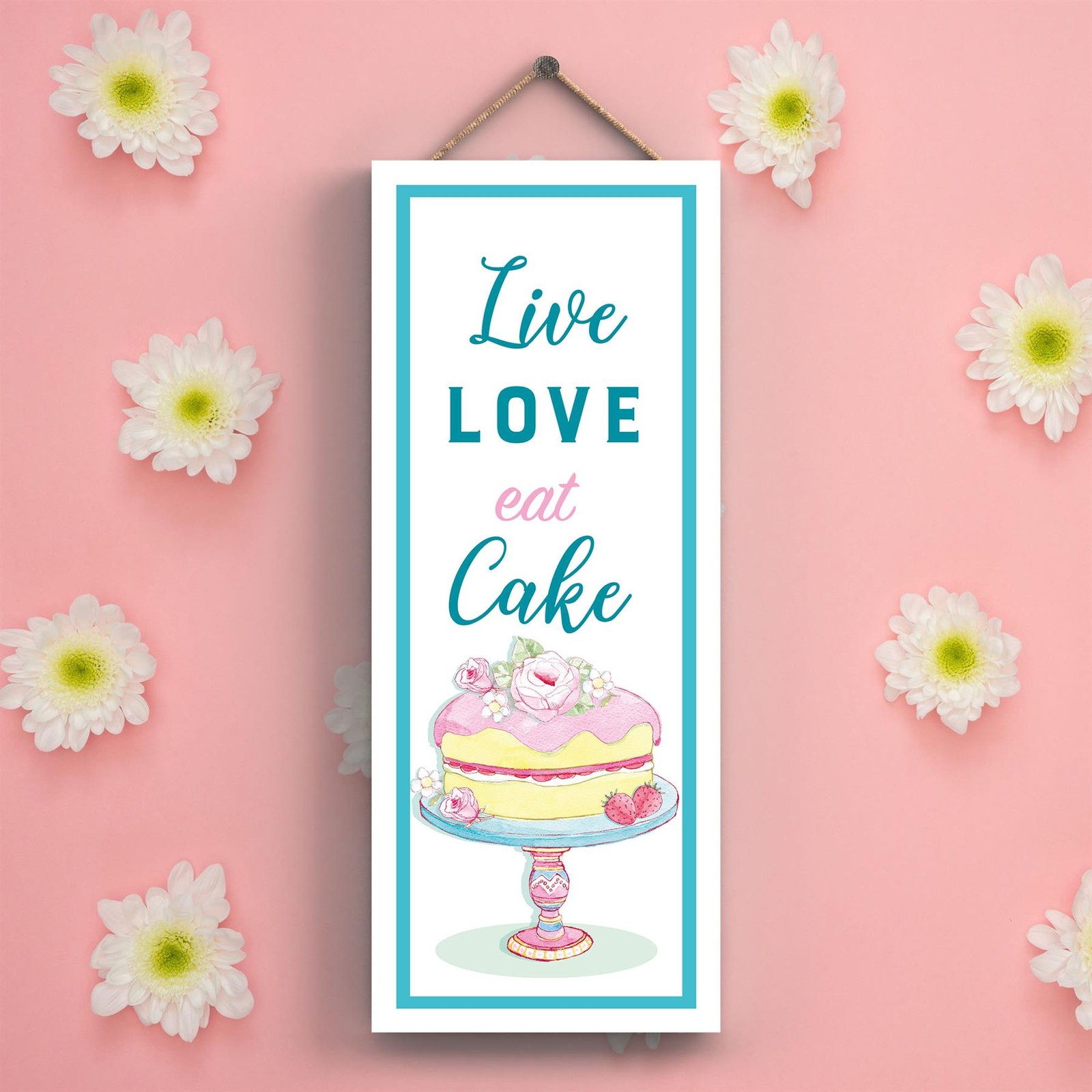 LIVE LOVE EAT CAKE LRG RECTANGLE PLAQUE PT