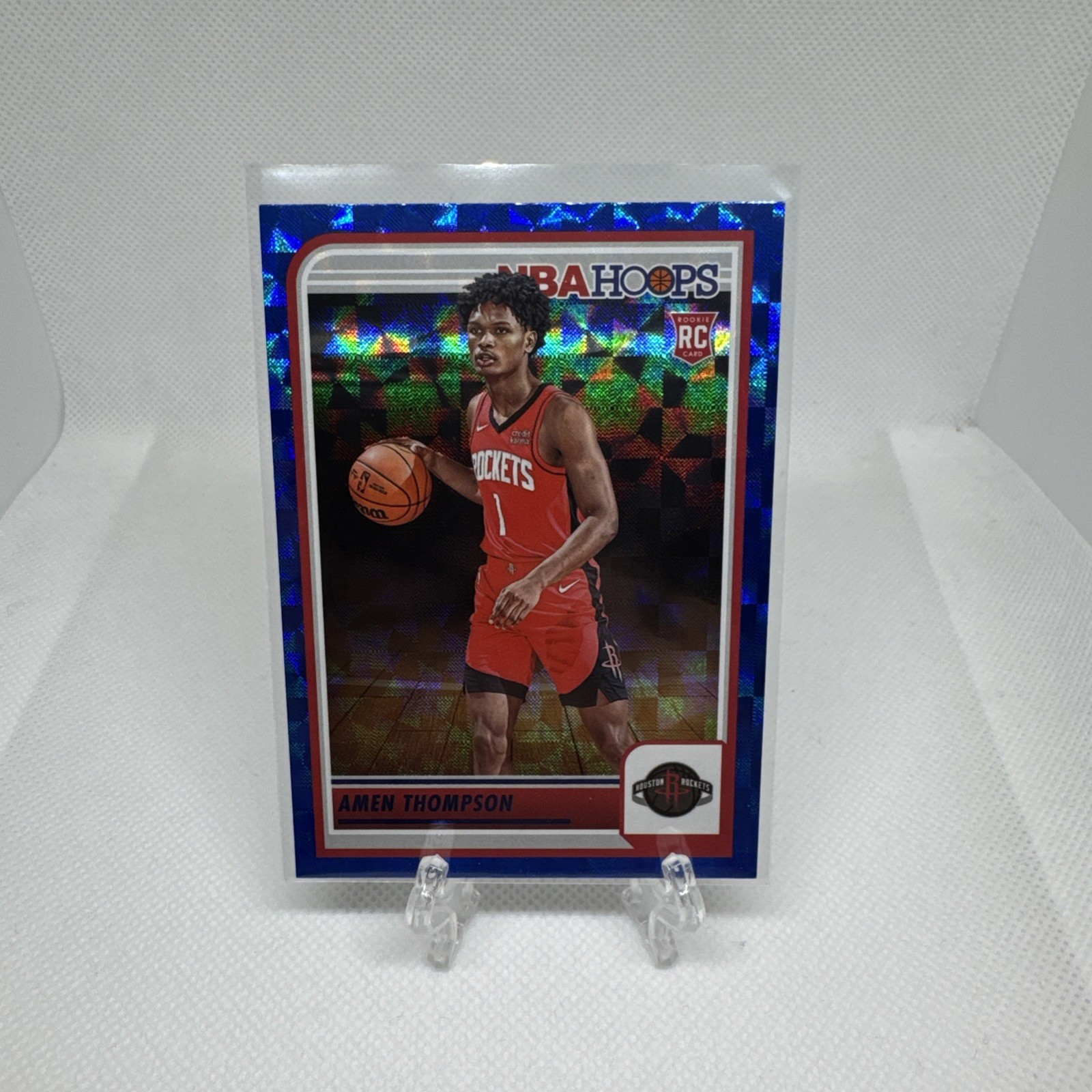 2023-24 Panini NBA Hoops Amen Thompson Hyper Blue RC Houston Rockets #242