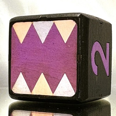 Artful Board Cube - PINK & LAVENDER - Backgammon Doubling Cube 36mm