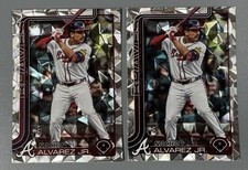 2- 2025 Topps Series 1 Nacho Alvarez Jr Diamanté Foil Rookie RC #223 Braves