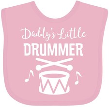 Inktastic Daddys Little Drummer Childs Music Gift Baby Bib Drumline Future Band