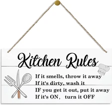 Farmhouse Kitchen Rustic Hanging Wood Plaque for Home Wall Art