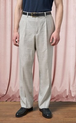 Spier&mackay Light Gray Linen/Wool High Rise Trousers