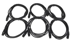 Image of 3m XLR Leads Pack of 6 Microphone Patch or Powered Speaker Pro OFC