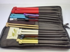 KnitPickers Knitting Needle Set Lot w/ Case Mixed Sizes US 9  50 Clover Bamboo