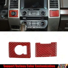 Central Cigarette Lighter Storage Box 2* For Ford F-150 2015-20 Red Carbon Fiber