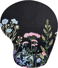 Mouse Pad with Wrist Support, Ergonomic Pads Memory M27-Flowers 