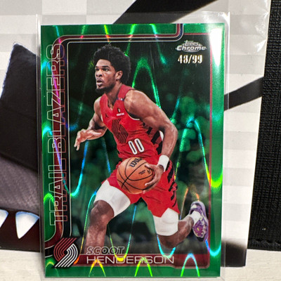 Topps Chrome Update Scoot Henderson Green Wave  /99 Portland Trail Blazers #48