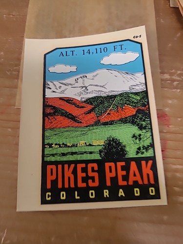 Vintage Lindgren Turner Decal Pikes Peak Colorado