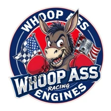 Whoop Azz Racing Engine Decal - 3” Go Kart Mini Bike Predator Clone Honda GX200 