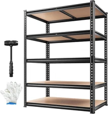 2020LBS Storage Shelves 5 Tier Garage Shelving Heavy Duty, Adjustable Metal Shel