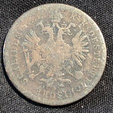1860B Austria 1 Kreuzer Copper Coin - G (Good) condition