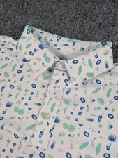 Straight Down Performance Polo Shirt Mens Medium Hawaiian Tiki AOP w/Logo