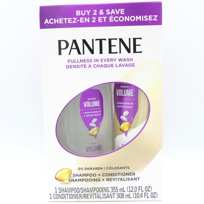Pantene Pro-V Sheer Volume Shampoo 12oz & Conditioner 10.4oz Set Fine Thin Hair