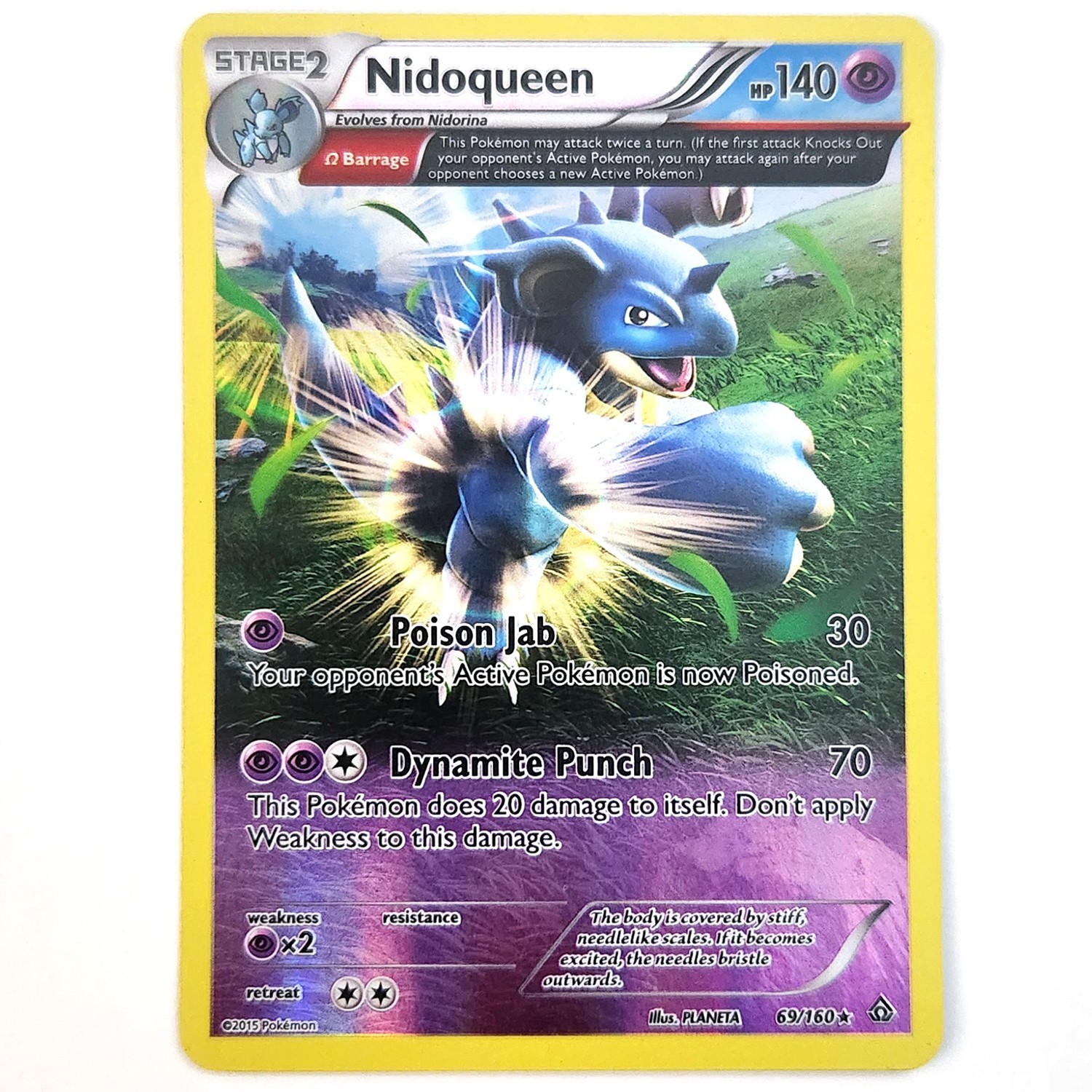 Pokemon TCG Nidoqueen 69/160 Reverse Holo Omega XY Primal Clash LP Light Play