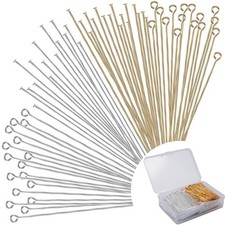 600 Pieces 2 Inch Flat Head Pins Eye Pins for Jewelry Making DIY, Straight He...