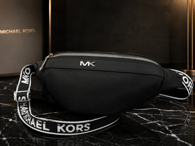 Michael Kors Malone Black Nylon Belt Bag Waist Pack Crossbody