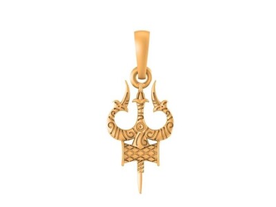 925 Sterling Silver 22k Gold Plated Spiritual Shiva Bholenath Pendant