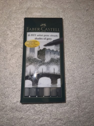 Faber-Castell Indian Ink PITT Artist Pens - 6 Box Shades of Grey #167104