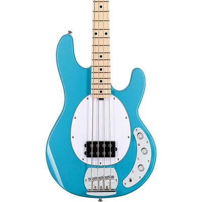 Sterling StingRay Ray4 Maple Fingerboard Bass Chopper Blue White Pickguard