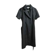 Pendleton Black Shift Belted Dress 100% Virgin Wool Career Fully Lined