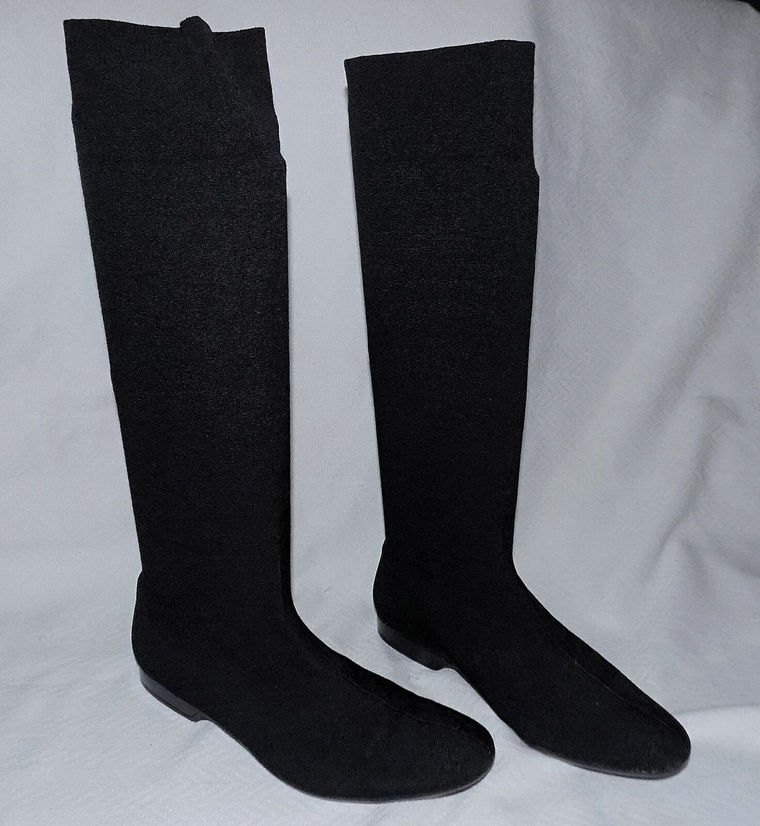ROBERT CLERGERIE Paris Stretch Sock Textile Boots-Size 6-Black-Good Condition !!