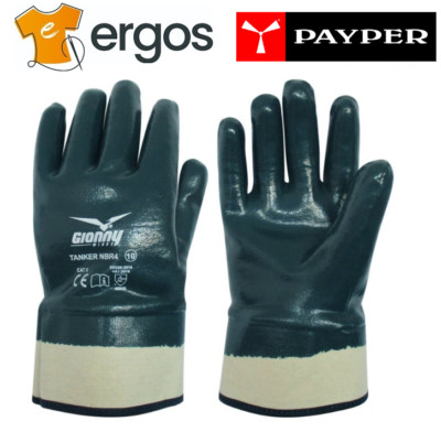 PAYPER 12 Pairs NBR4 Cotton Coated Interlock Coated Sleeve Tanker Gloves