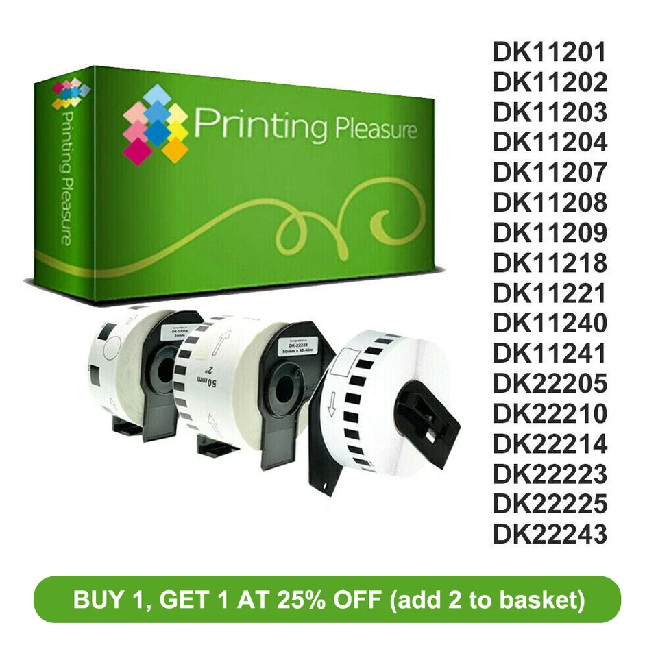 Thermal Label fits Brother DK-11201 11202 11203 DK11204 DK11208 DK22205