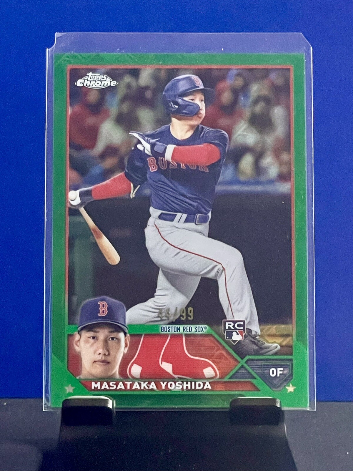 2023 Topps Chrome Logofractor Masataka Yoshida RC Green REF. /99 Red Sox Rookie