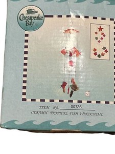 Chesapeake Bay Ceramic Tropical Fish Windchimes NEW in Box Colorful