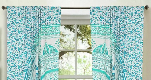 Mandala de India Algodón Azul Hippie Puerta Cutain Decoración Ventana Curtains - Imagen 4 de 4