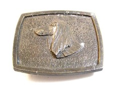 Vintage 1975 Bergamont Dog Made in USA Belt Buckle