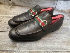 Gucci horsebit play boy three stripes black leather jordan loafers sz 40