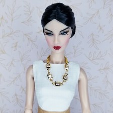 Fashion Royalty NuFace Poppy Parker Integrity Toys Jewelry Square Gold Necklace